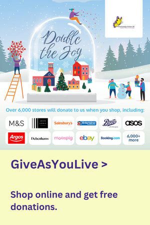 graphic of a winter scene snowglobe with logos of participating online shops below